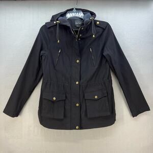 Eden Society Jacket Women's L Black Hooded Cargo Jacket Normcore Outdoors